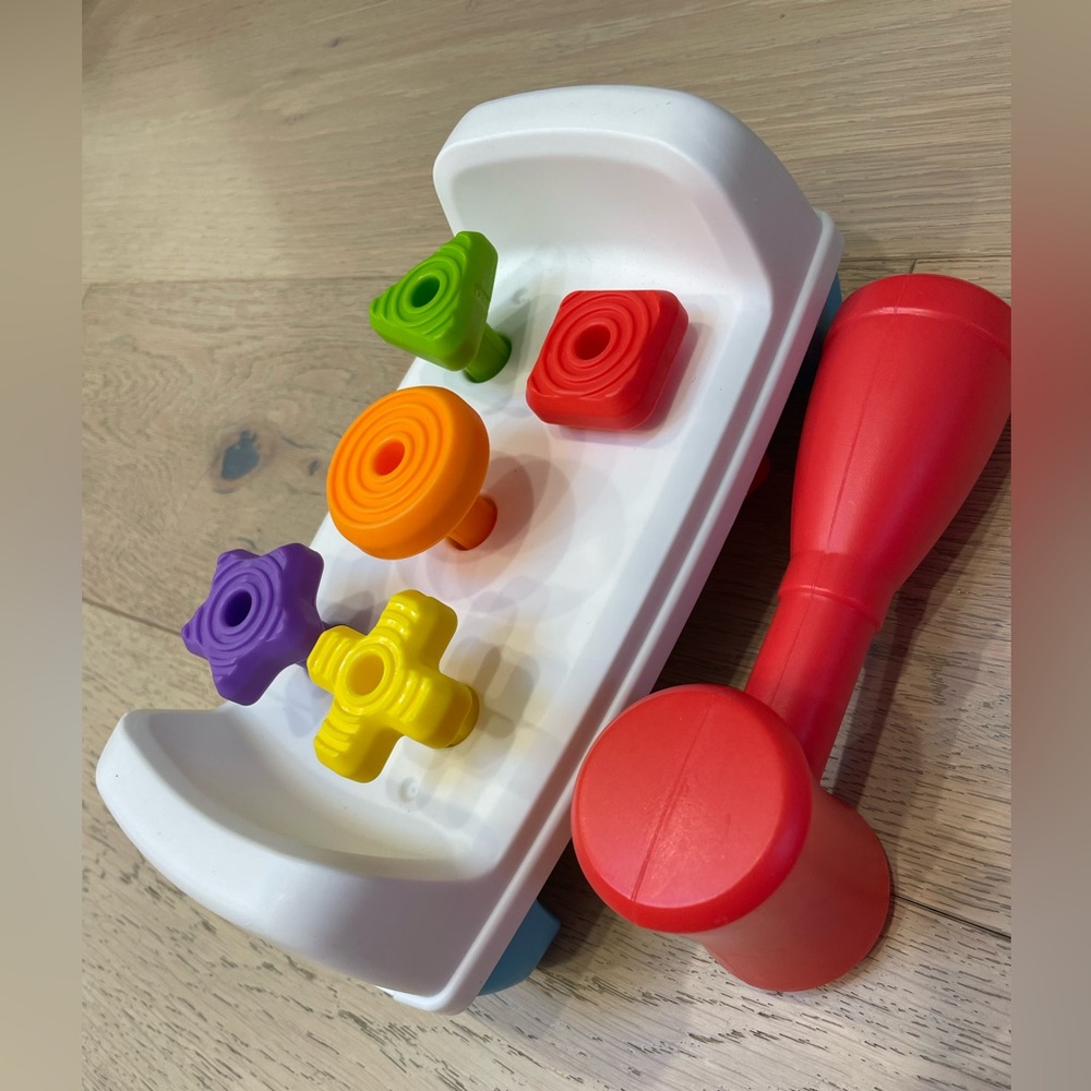 Baby Learning Colorful Shape Hammer Toy Sensory EUC